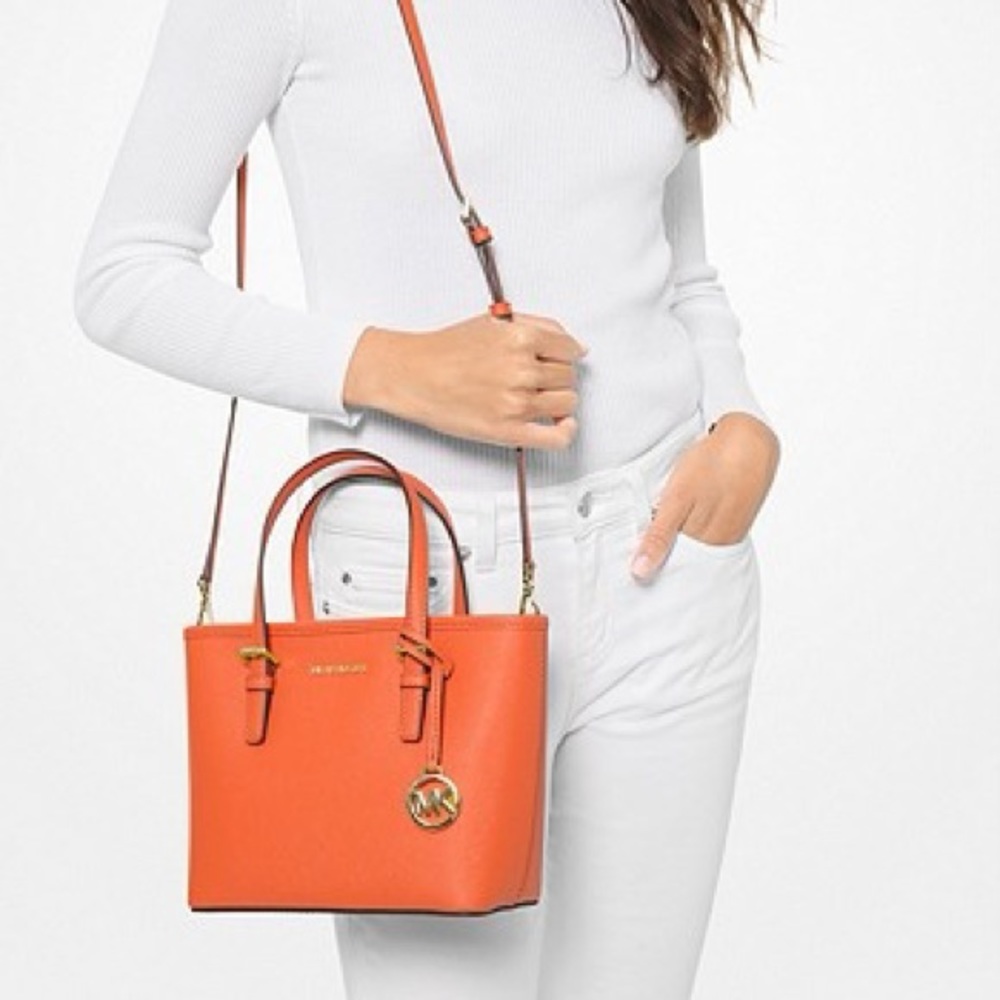 MK Extra-Small Saffiano Leather Top-Zip Tote Bag